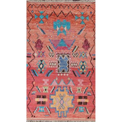 Decorative Tribal Moroccan Oriental Area Rug Hand-knotted Wool Carpet - 5'9" x 9'11"