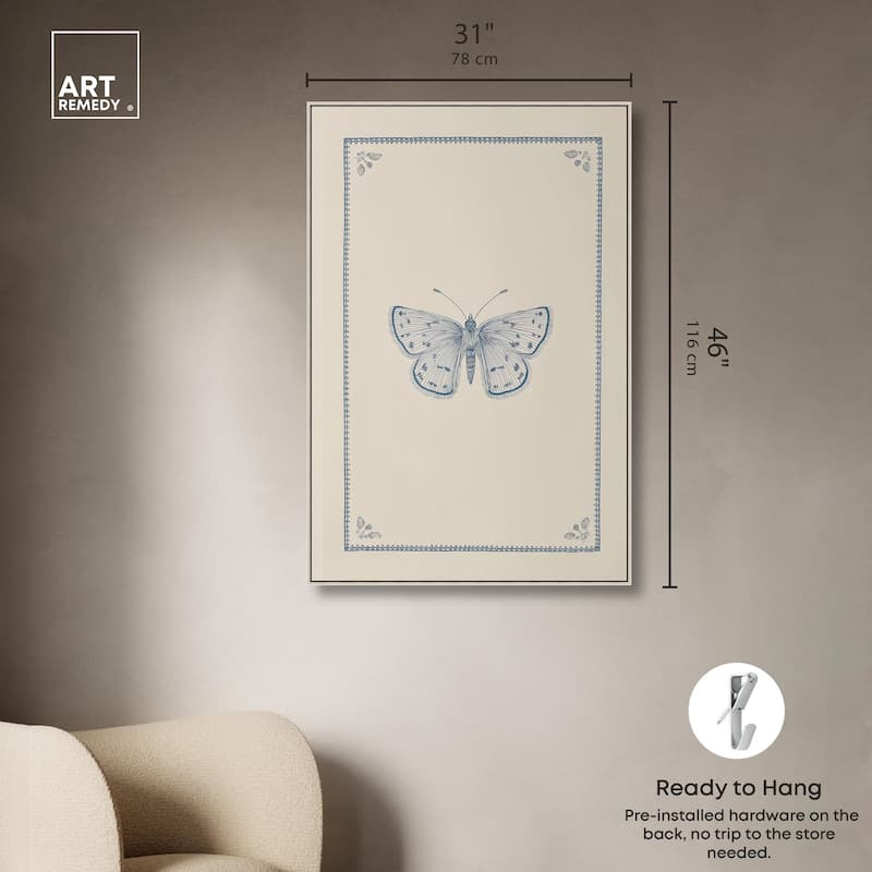 Blue Butterfly II Canvas by Art Remedy