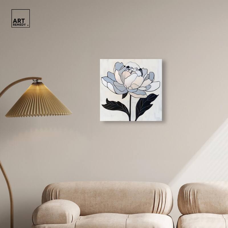 Gray Scale Flower I Canvas by Art Remedy, Gallery Wrapped