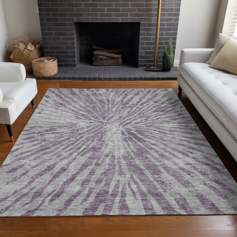 Premium Washable Super Soft Modern Twilight Mayfield Rug - Purple - 3' x 5' - Rectangle