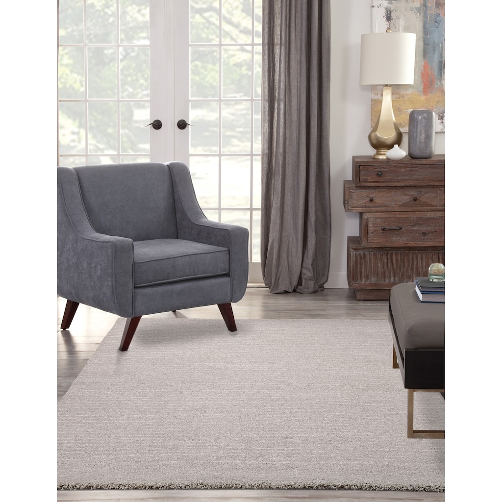 Granada Lola Ivory/ Charcoal Stripe Area Rug - 2'3" x 12' Runner