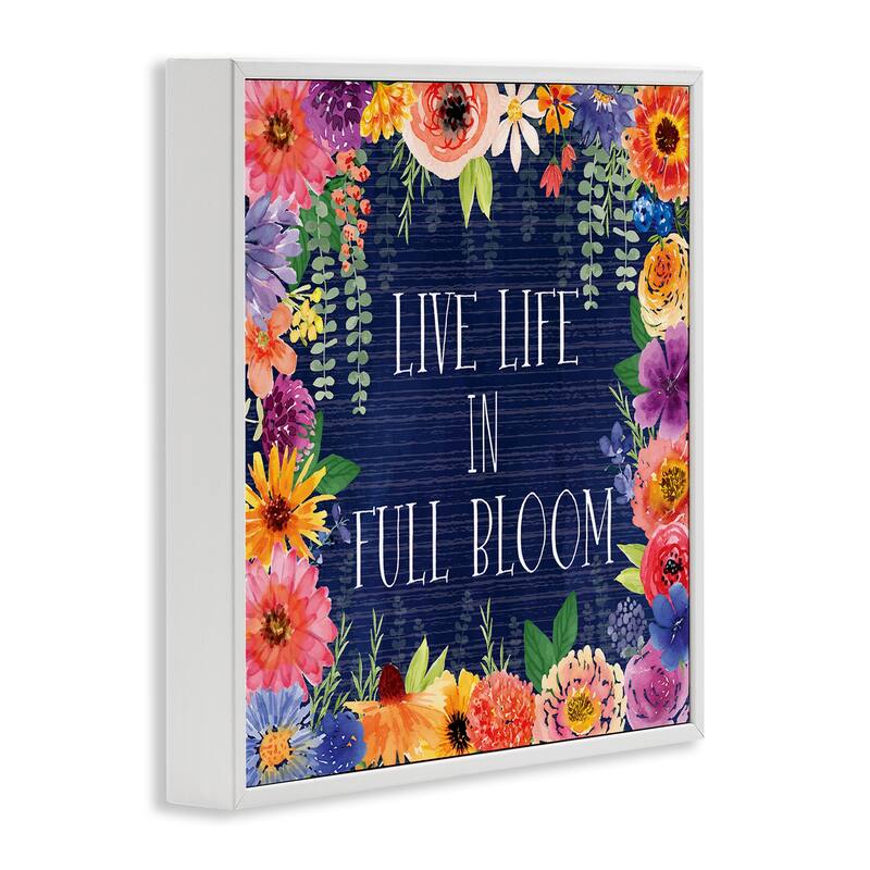 Stupell Live Life in Full Bloom Framed Giclee Art Design By Nicole DeCamp