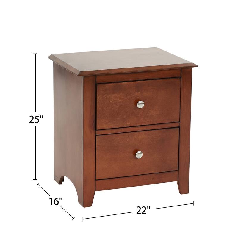 Selma Nightstand With 2 Drawers Storage