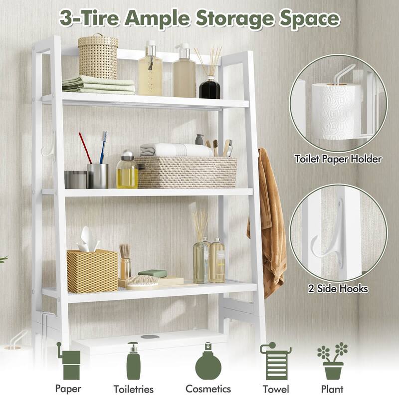 Gymax 3-Tier Over The Toilet Storage Shelf w/ Adjustable Adjustable