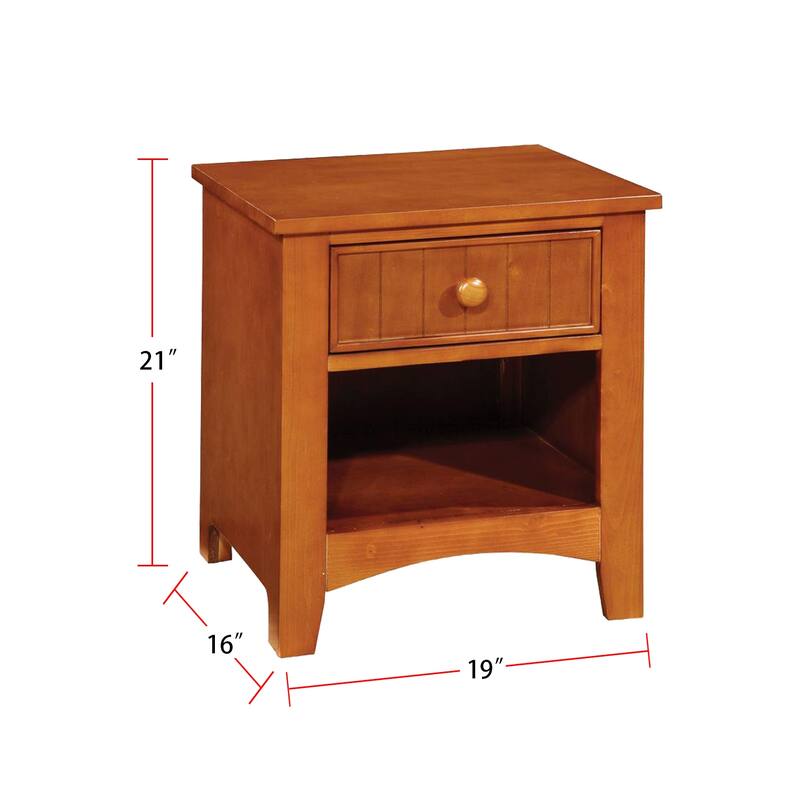 Wooden Nightstand with a Drawer