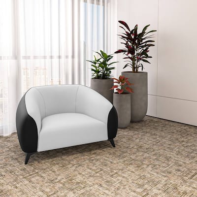 Single-Seater Sofa Armchair Upholstered in Vegan Leather with Metal Legs Opula Series by LeisureMod