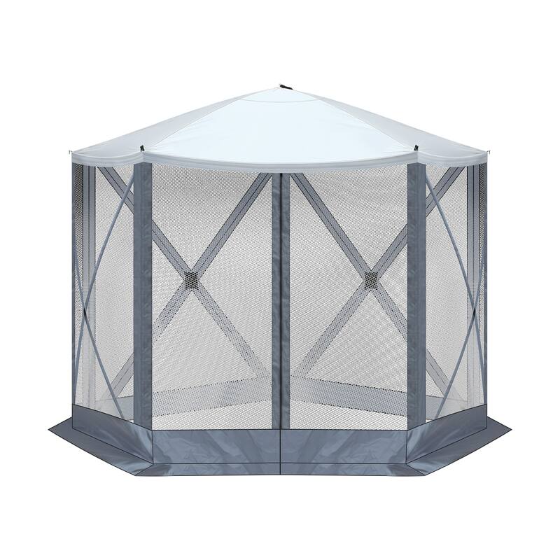 Outdoor Pop Up Camping Gazebo UV and Waterproof Canopy with Mesh Sidewalls for Backyard Patio and Family Gatherings