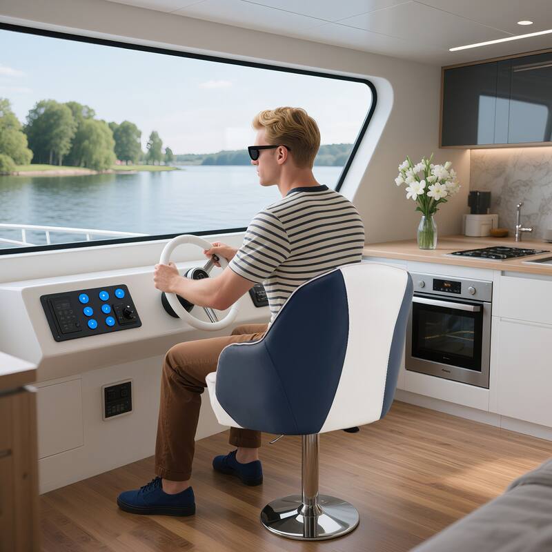 Gymax Pontoon Boat Seat Waterproof Universal Boat Seat w/Ergonomic