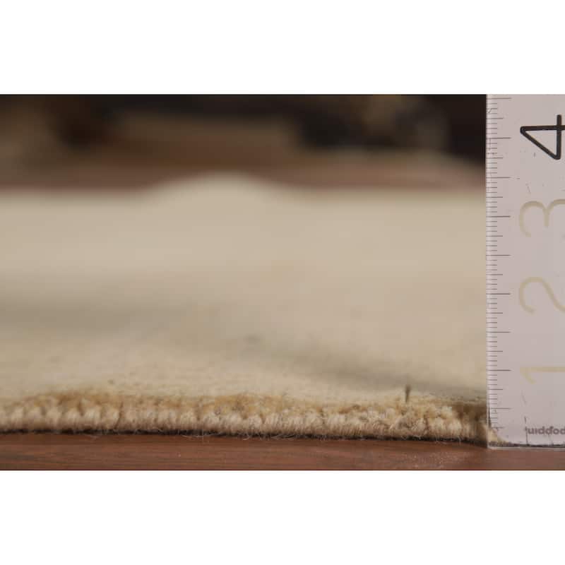 Solid Modern Gabbeh Oriental Area Rug Hand-Knotted Wool Carpet - 5'8"x 7'8"