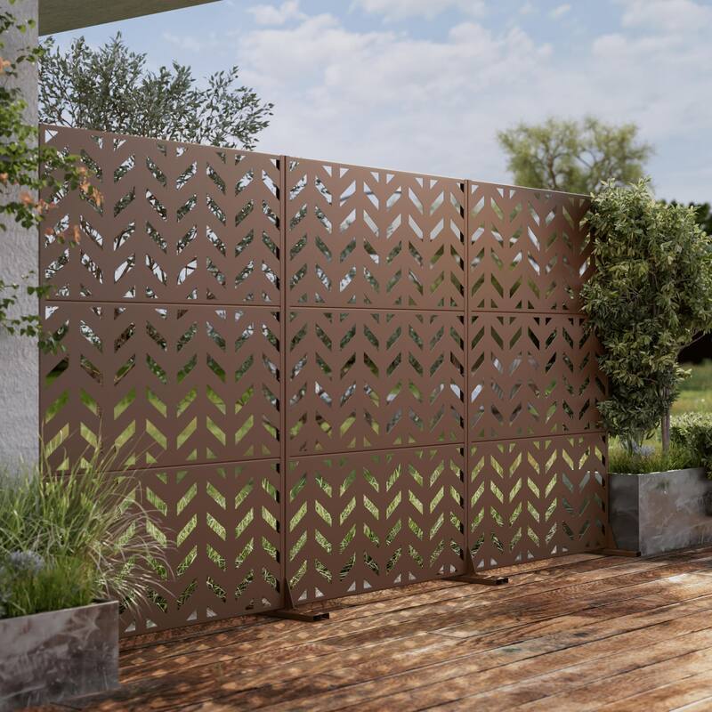 Outdoor Privacy Screen Metal Privacy Screen Panel Free Standing - 72*47