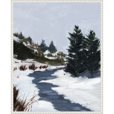 Winter Trails by Pamela Munger (23 x 28 in.), Framed Canvas Wall Art Print - Sylvie Beaded White