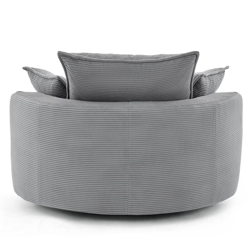 360° Swivel Accent Chair Round Barrel Chair, Living Room Oversized Single Sofa Chair Chaise Lounge Reading Sofa Armchair