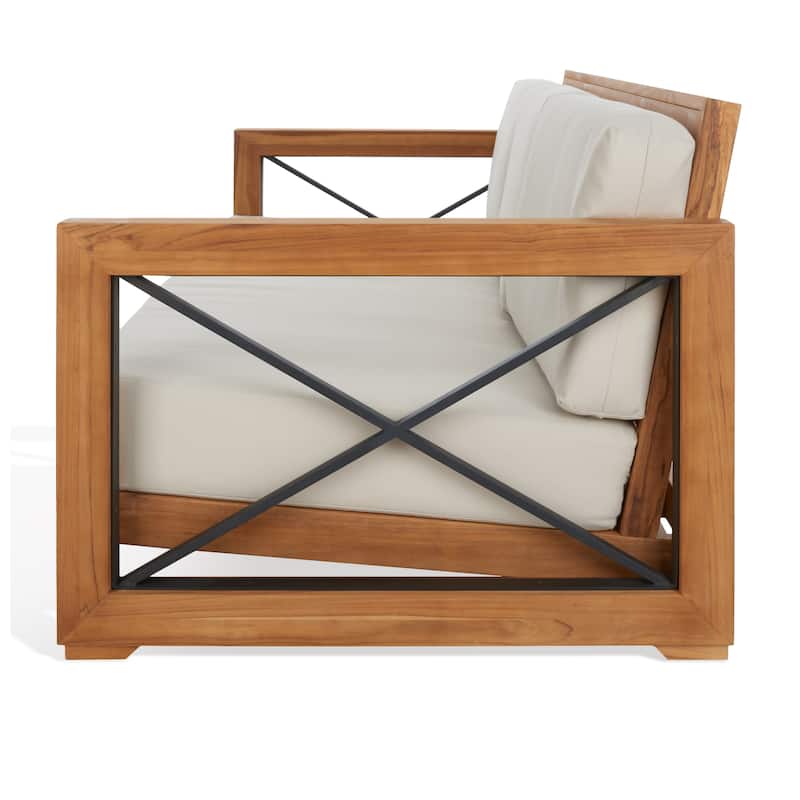 SAFAVIEH Outdoor Living Andros Teak Patio Sofa