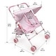 preview thumbnail 4 of 4, Badger Basket Folding Double Doll Umbrella Stroller - Pink/Gingham