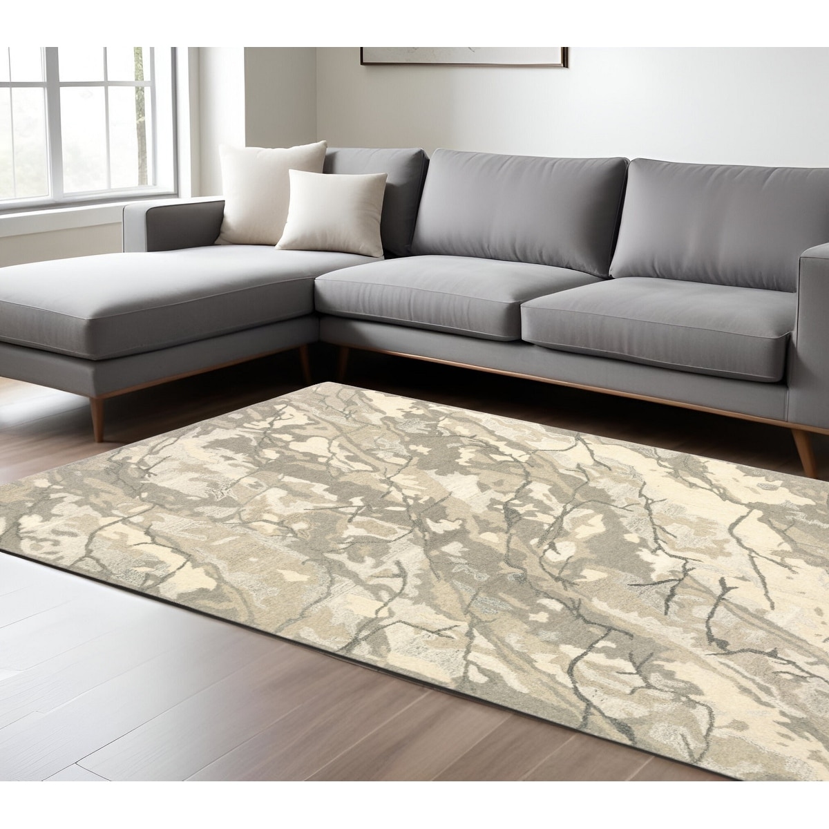 HomeRoots Bire Abstract Modern Rectangle Area Rug