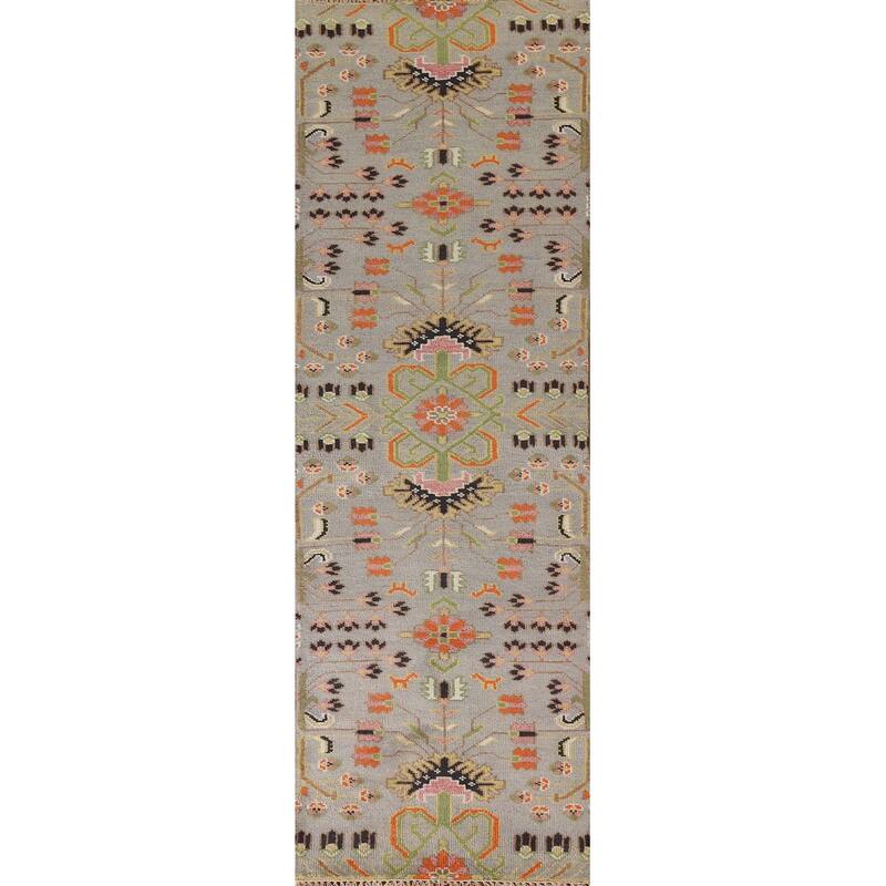 All-Over Kazak Indian Runner Rug Handmade Wool Carpet - 2'6"x 9'9"