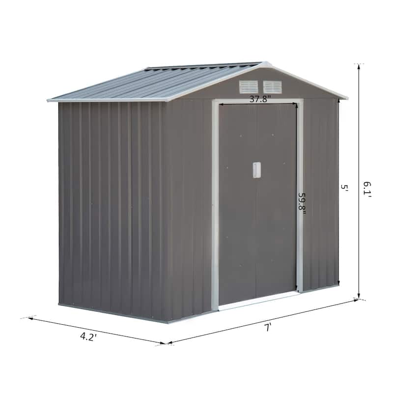 Outsunny Metal Outdoor Shed Organizer & Garden Storage