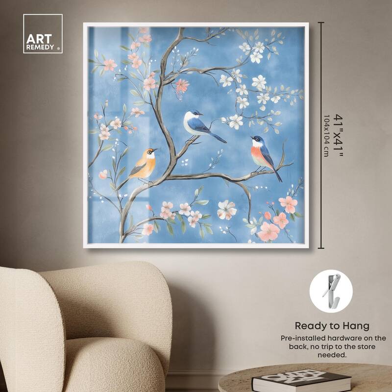 Birds in the Branches II Shadowbox by Art Remedy