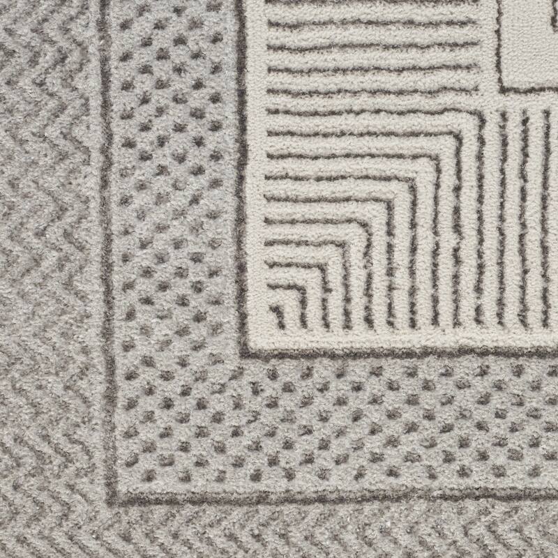 Power Loomed Geometric Modern Non Skid Stain Resistant Area Rug - 118' X '94' X '0.39