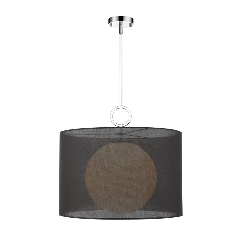 Arosia 1 Light 24 inch Chrome + Black Pendant Light