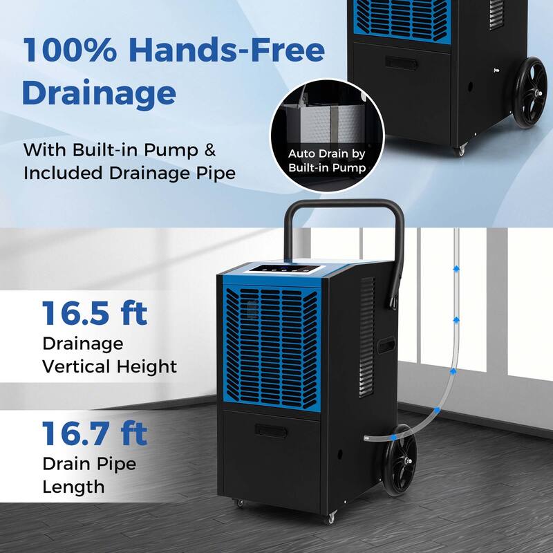 Costway 163-Pint Commercial Dehumidifier with Pump & Drain Hose 4,500 - See Details