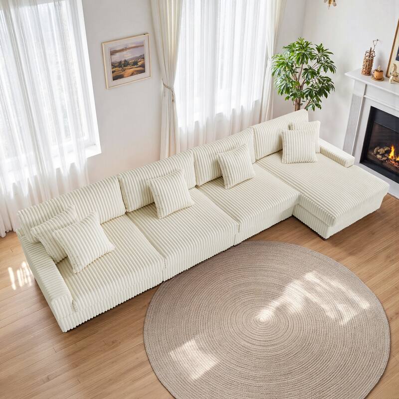 Anne 150" W Oversized Upholstered Modular Sectional Sofa