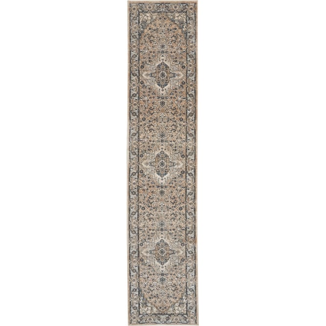 Nourison Quarry Indoor only Persian Area Rug. - 2' 2" x 12' - Beige/Grey