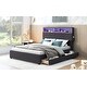 preview thumbnail 5 of 17, Multiple Storage,Full Size Upholstered Platform Bed with Storage Headboard, LED, USB Charging and 2 Drawers