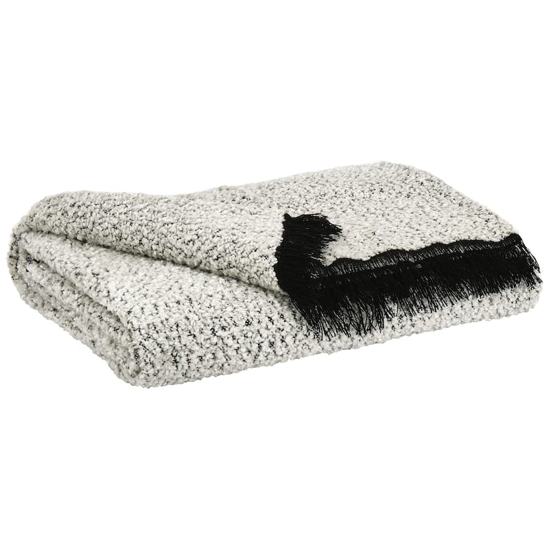 Leonita Black/White Throw