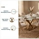 preview thumbnail 7 of 75, Voren Modern Rectangular Dining Table, Sintered Stone/Tempered Glass Top & Stainless Steel Gold Finish Pedestal Base