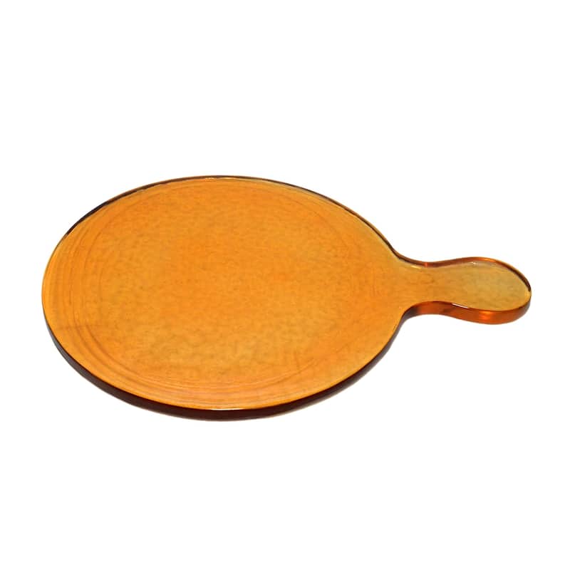 Small Round Recycled Glass Serving Board Dia 12" & W 9"