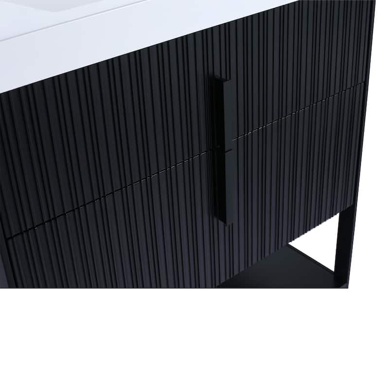 Fine Fixtures Serenity Modern Bathroom Vanity with White Gel Acrylic Top