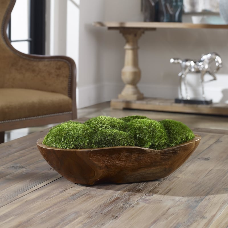 Uttermost 60180 Kinsale 7" Tall Teak Faux Flora Planter