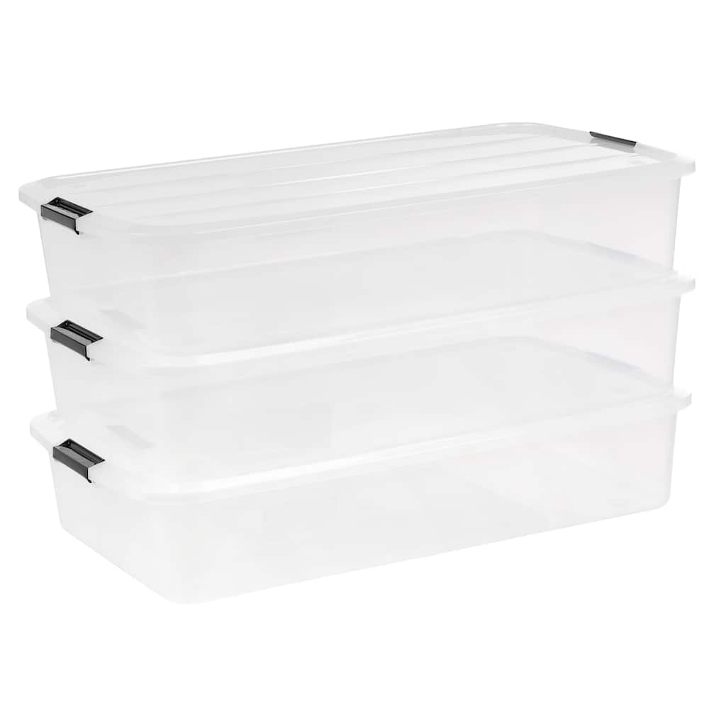 IRIS USA® Underbed Chest 50 Qt Buckle Lid - Clear