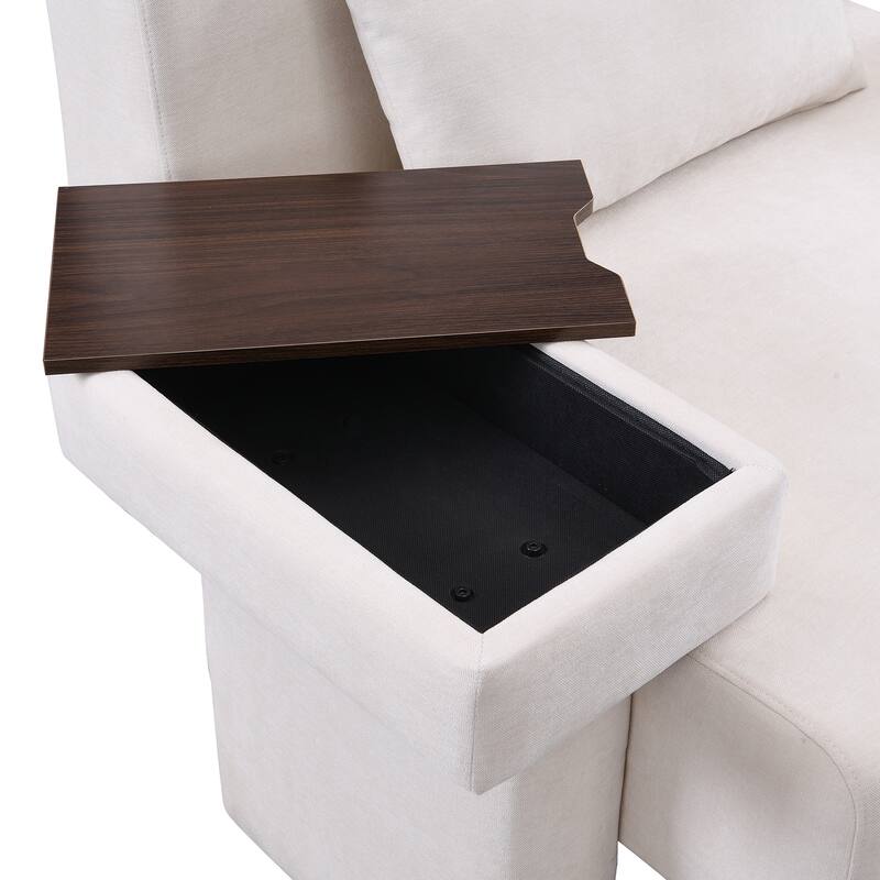 Oversized Armchair with Hidden Storage Compartment, 48'' Upholstered Single Sofa Chair w/ Pillow Reading Chair for Waiting Room