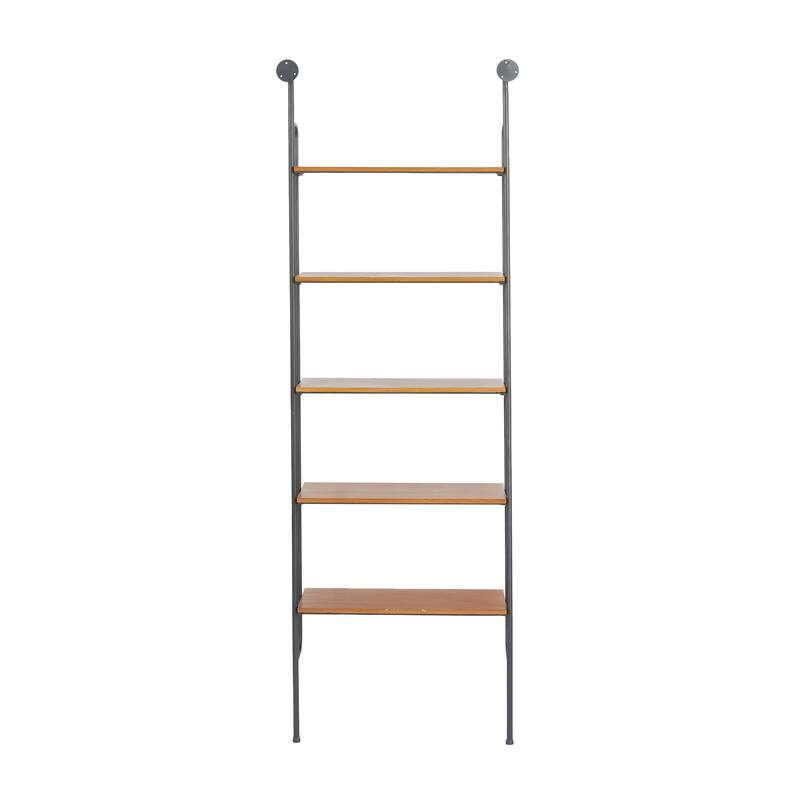 Brown Metal 5 Shelves Wall Shelf