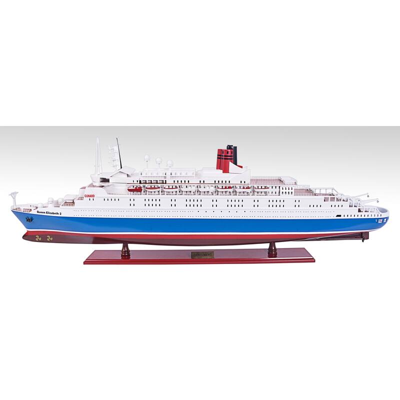 Queen Elizabeth II Painted Large Cruiseship Model