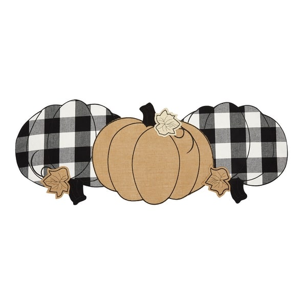 Burlap And Check Pumpkin Centerpiece Runner 13 X36 Overstock 28242572