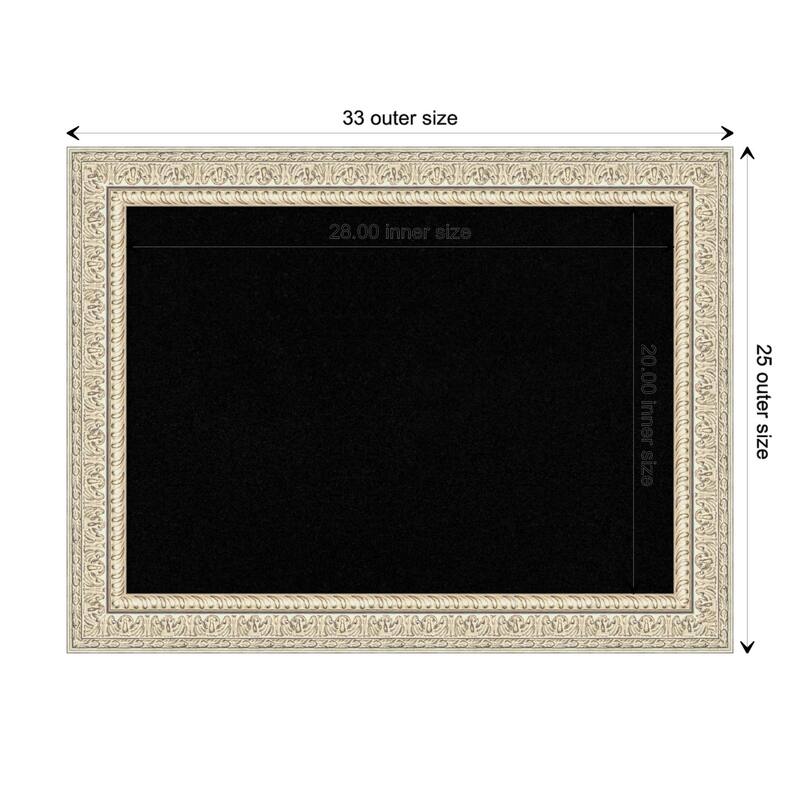 Fair Baroque Cream Wood Framed Black Corkboard Bulletin Board