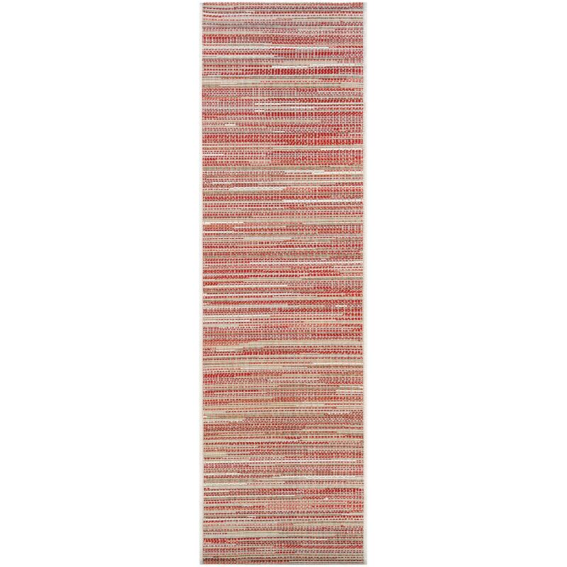 Dream Decor Rugs Samantha Yacht Indoor Outdoor Area Rug - 2'3" x 7'10" Runner - Maroon Red/Orange