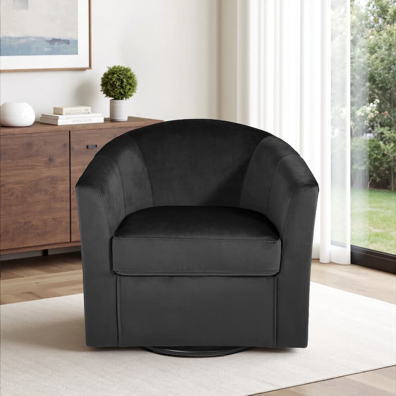 Modern Upholstered Accent Swivel Barrel Chair for Living Room
