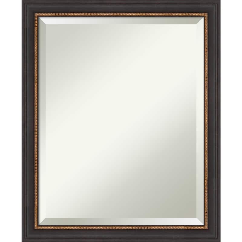 Beveled Wood Bathroom Wall Mirror - Ashton Black Frame - Ashton Black