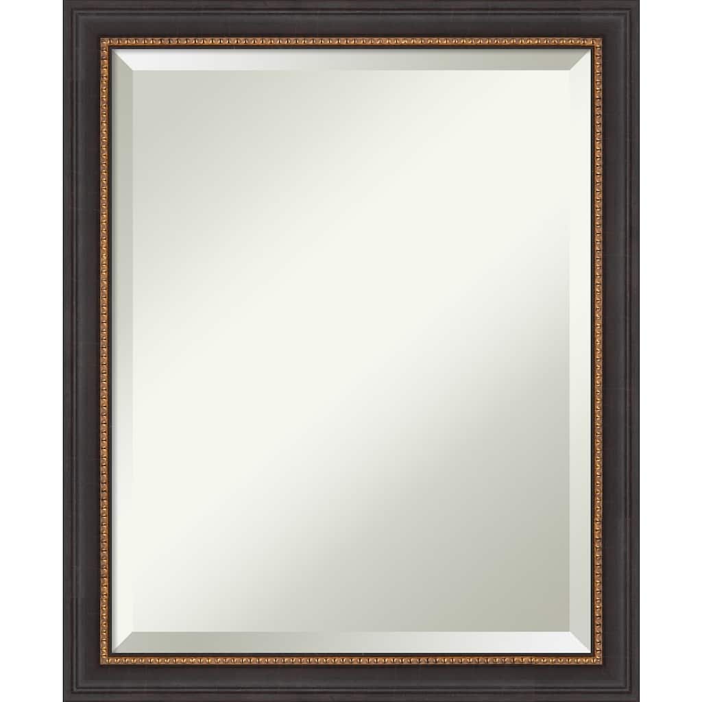 Beveled Wood Bathroom Wall Mirror - Ashton Black Frame - Ashton Black