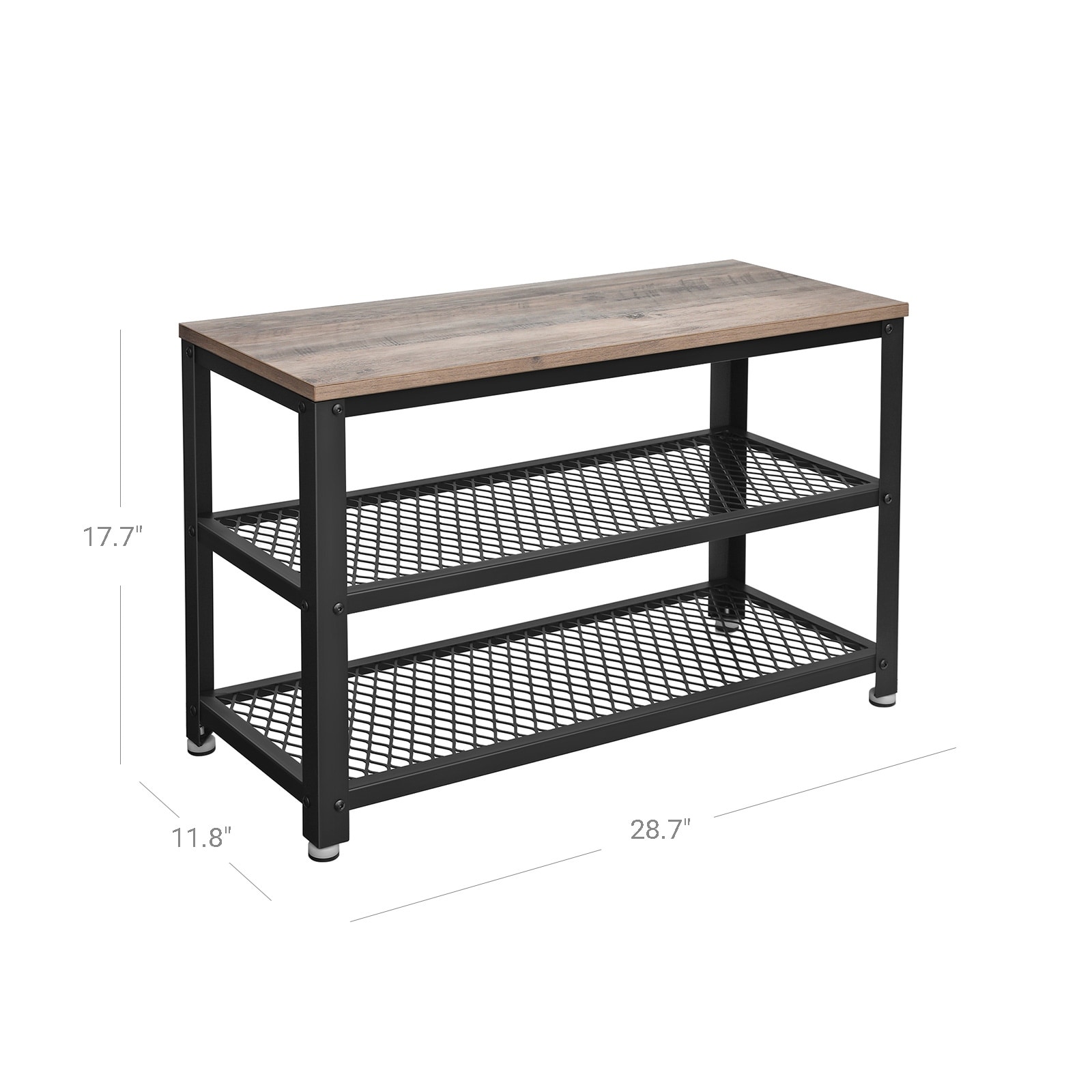 VASAGLE Industrial Shoe Bench, 3-Tier Shoe Rack, 39.4 Inches Long Storage  Shelves, for Entryway - ShopStyle