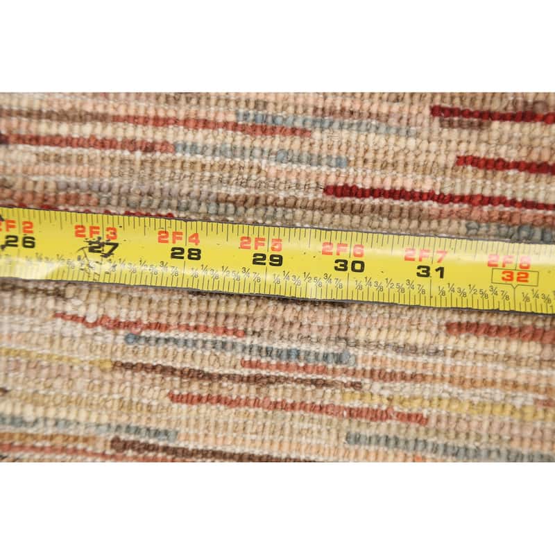 Contemporary Wool Gabbeh Kashkoli Oriental Area Rug Handmade Carpet - 2'9" x 4'0"