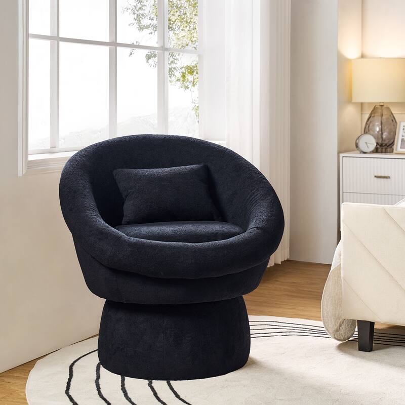 Patti Modern Upholstered Swivel Barrel Chair by HULALA HOME