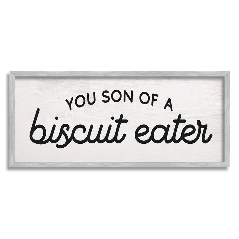 Stupell You Son of a Biscuit Eater Funny Slang Framed Wall Art - Black - 10 x 24 - Grey