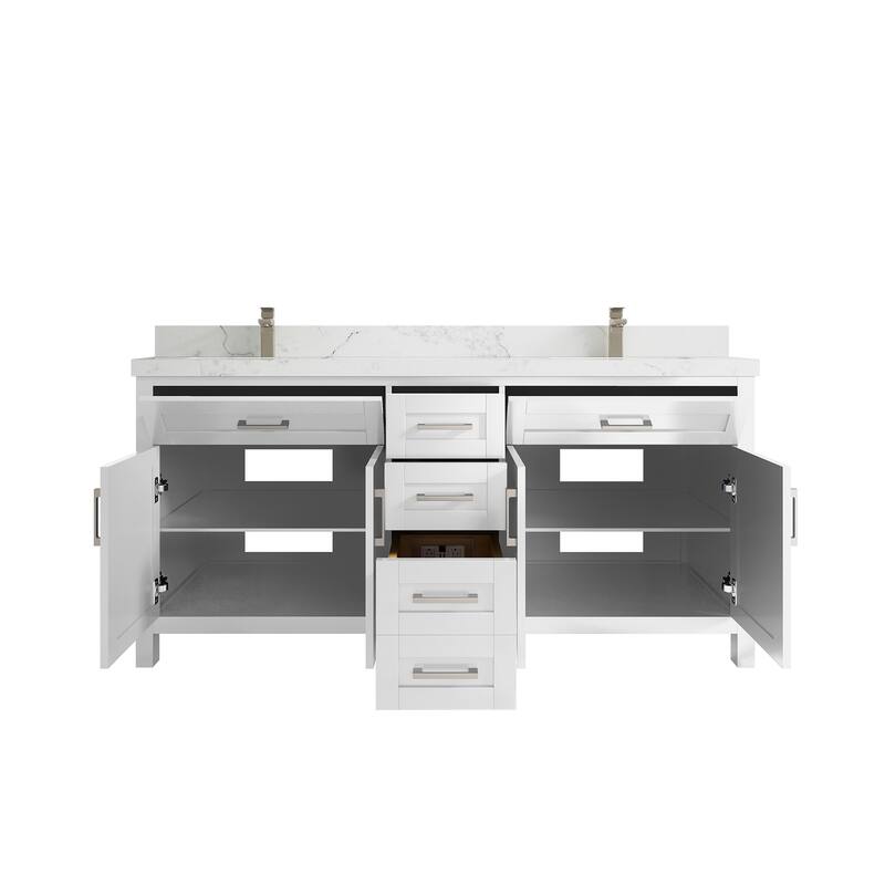 Willow Collections 72 in. W x 22 in. D Double Sink Bathroom Vanity with Countertop