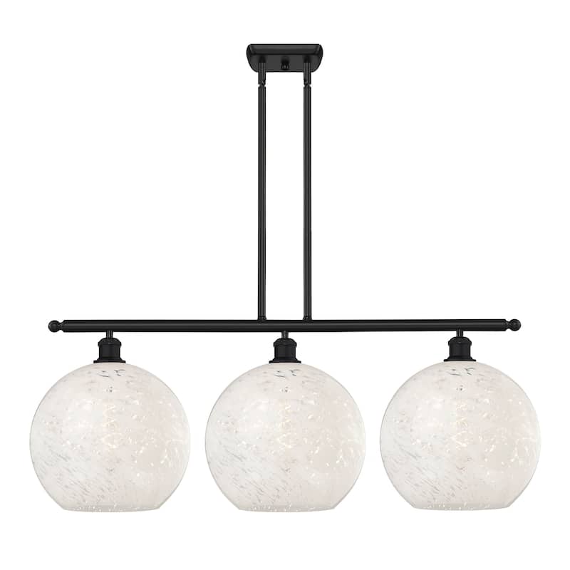 Innovations Lighting 516-3I-14-39-White Mouchette-Indoor Pendant White - Matte Black / White Mouchette