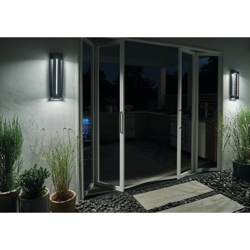 Kichler Lighting River Path Collection 2-light Textured Black Outdoor LED Wall Sconce